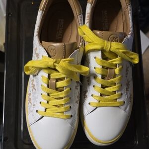 Michael Kors White and Yellow Women's Sneakers